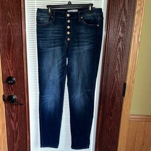 KanCan Dark Blue Button-Fly Women’s  Skinny Jeans